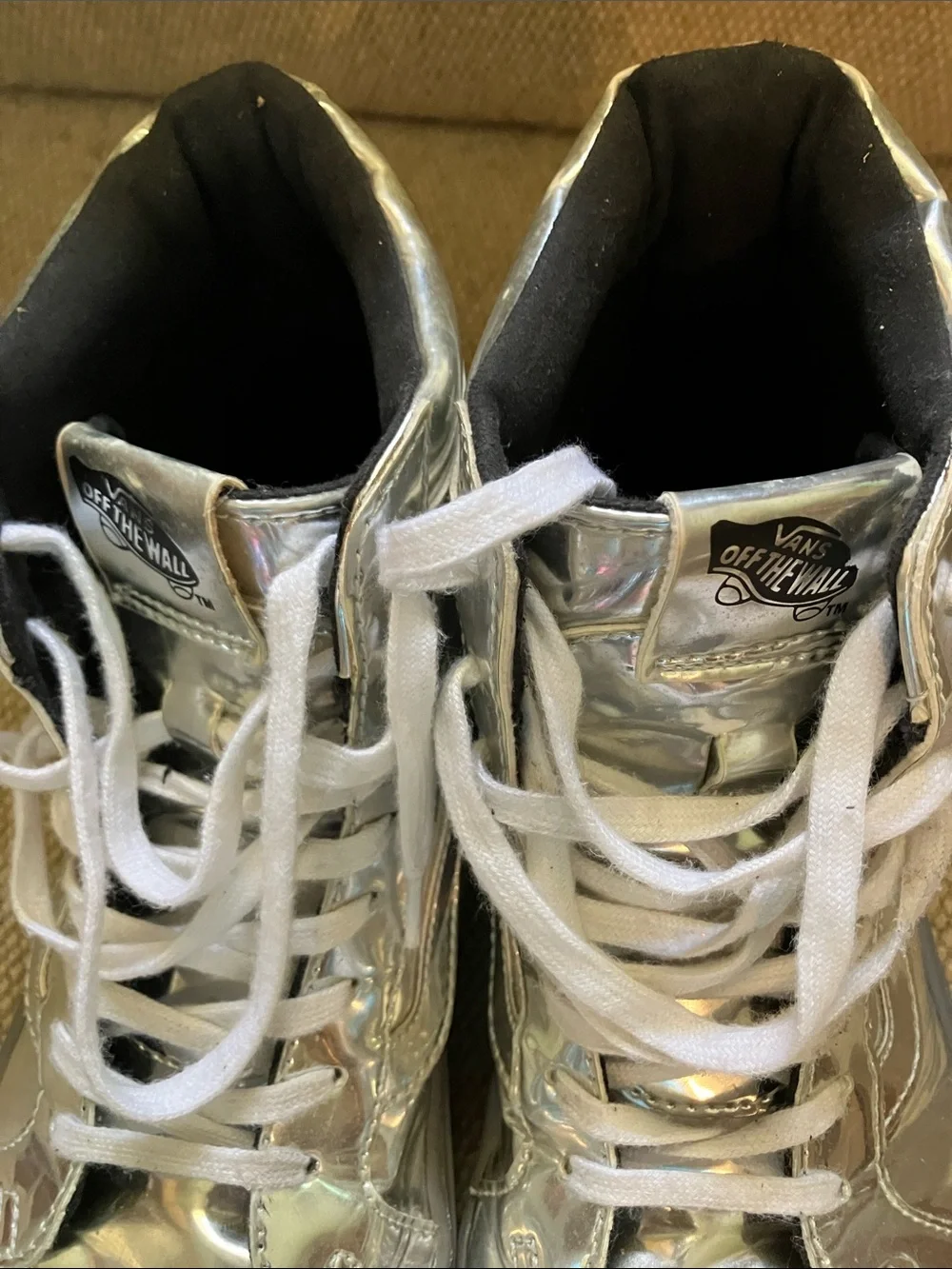 Vans Silver Metallic High-Top Sneakers - Women's